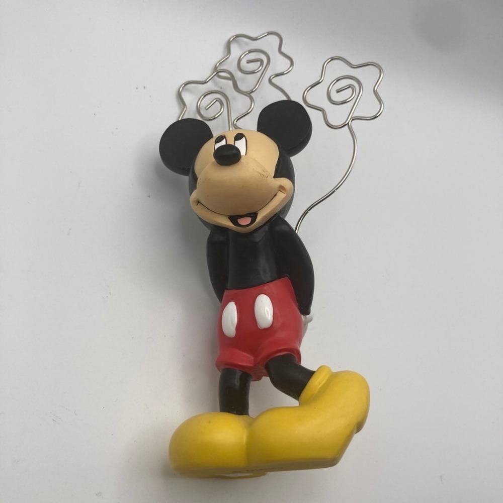 Vintage Disney Mickey Mouse 3 Photo Holder‎ 7 inch Resin Wire Classic